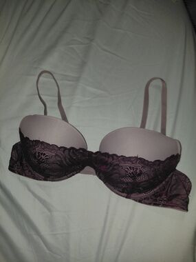 Adore Me Mauve Bra with Deep Purple Lace Overlay 36B